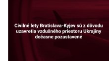 Lety Bratislava- Kyjev pre uzavretie vzdušného priestoru Ukrajiny dočasne pozastavené